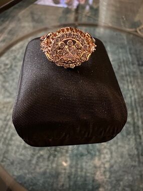 18kt yellow Gold Filled  Elegant Rose Gold Halo Statement Ring